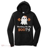 Working On My Booty Funny Halloween Gym Ghost Booty Pun Women's Hoodie thumb 0