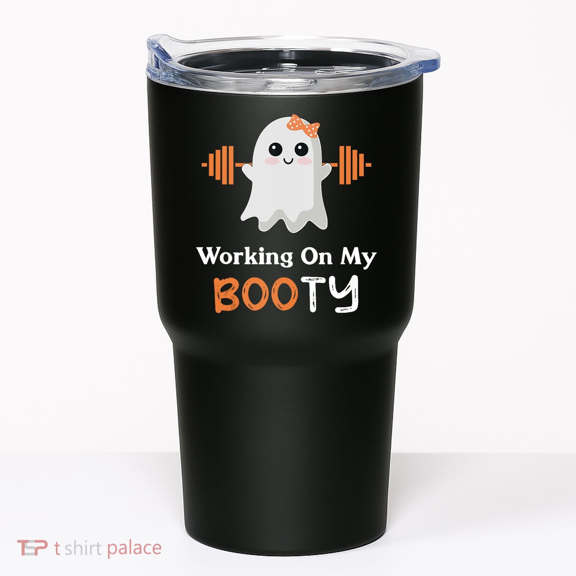 Working On My Booty Funny Halloween Gym Ghost Booty Pun Tumbler
