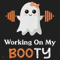 Working On My Booty Funny Halloween Gym Ghost Booty Pun Tumbler thumb 3