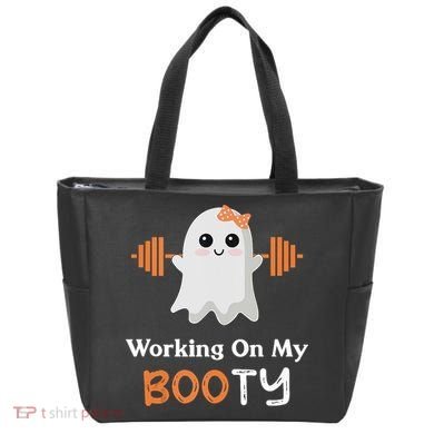 Working On My Booty Funny Halloween Gym Ghost Booty Pun Tote Bag