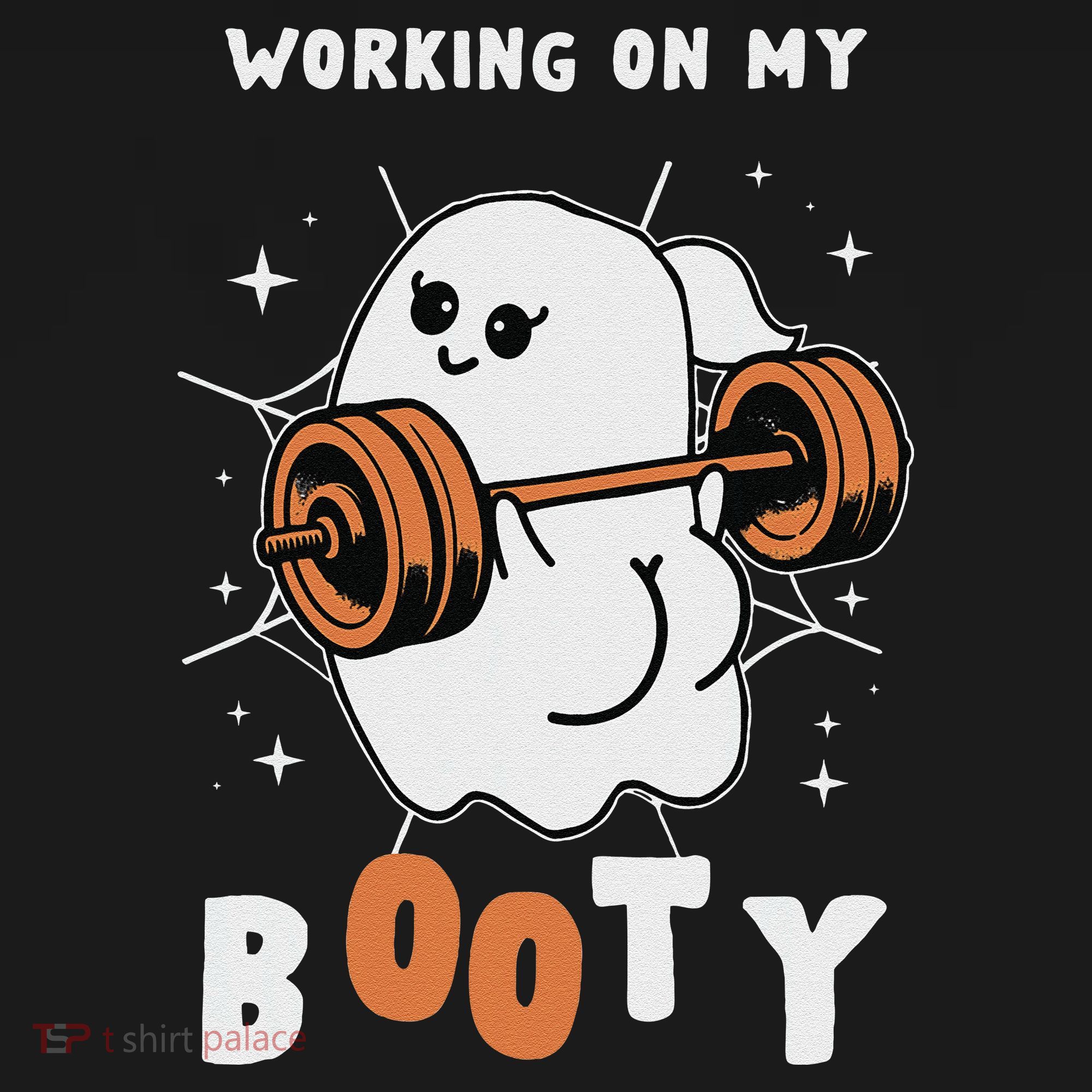 Working On My Booty Halloween Gym Cute Boo Ghost Fitness Mousepad