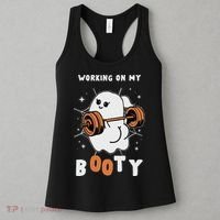 Working On My Booty Halloween Gym Cute Boo Ghost Fitness Women's Tank Top thumb 3