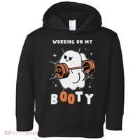 Working On My Booty Halloween Gym Cute Boo Ghost Fitness Toddler Hoodie thumb 0