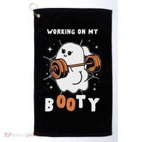 Working On My Booty Halloween Gym Cute Boo Ghost Fitness Golf Towel thumb 0
