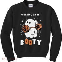 Working On My Booty Halloween Gym Cute Boo Ghost Fitness Kids Sweatshirt thumb 0
