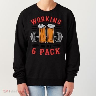 Working On My 6 Pack Beer Dad Funny Gymmer Women's Sweatshirt