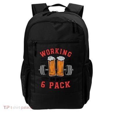 Working On My 6 Pack Beer Dad Funny Gymmer Backpack