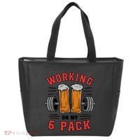 Working On My 6 Pack Beer Dad Funny Gymmer Tote Bag thumb 0