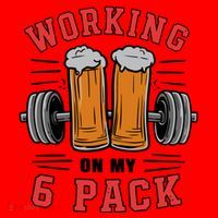 Working On My 6 Pack Beer Dad Funny Gymmer Santa Hat thumb 1