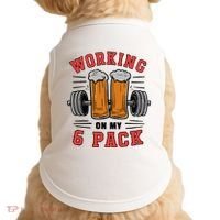 Working On My 6 Pack Beer Dad Funny Gymmer Doggie Tank thumb 0