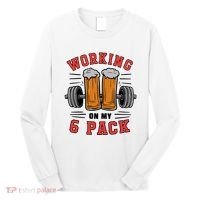 Working On My 6 Pack Beer Dad Funny Gymmer Long Sleeve Shirt thumb 0