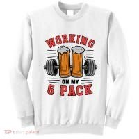 Working On My 6 Pack Beer Dad Funny Gymmer Sweatshirt thumb 0