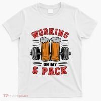 Working On My 6 Pack Beer Dad Funny Gymmer T-Shirt thumb 0