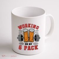 Working On My 6 Pack Beer Dad Funny Gymmer Coffee Mug thumb 1