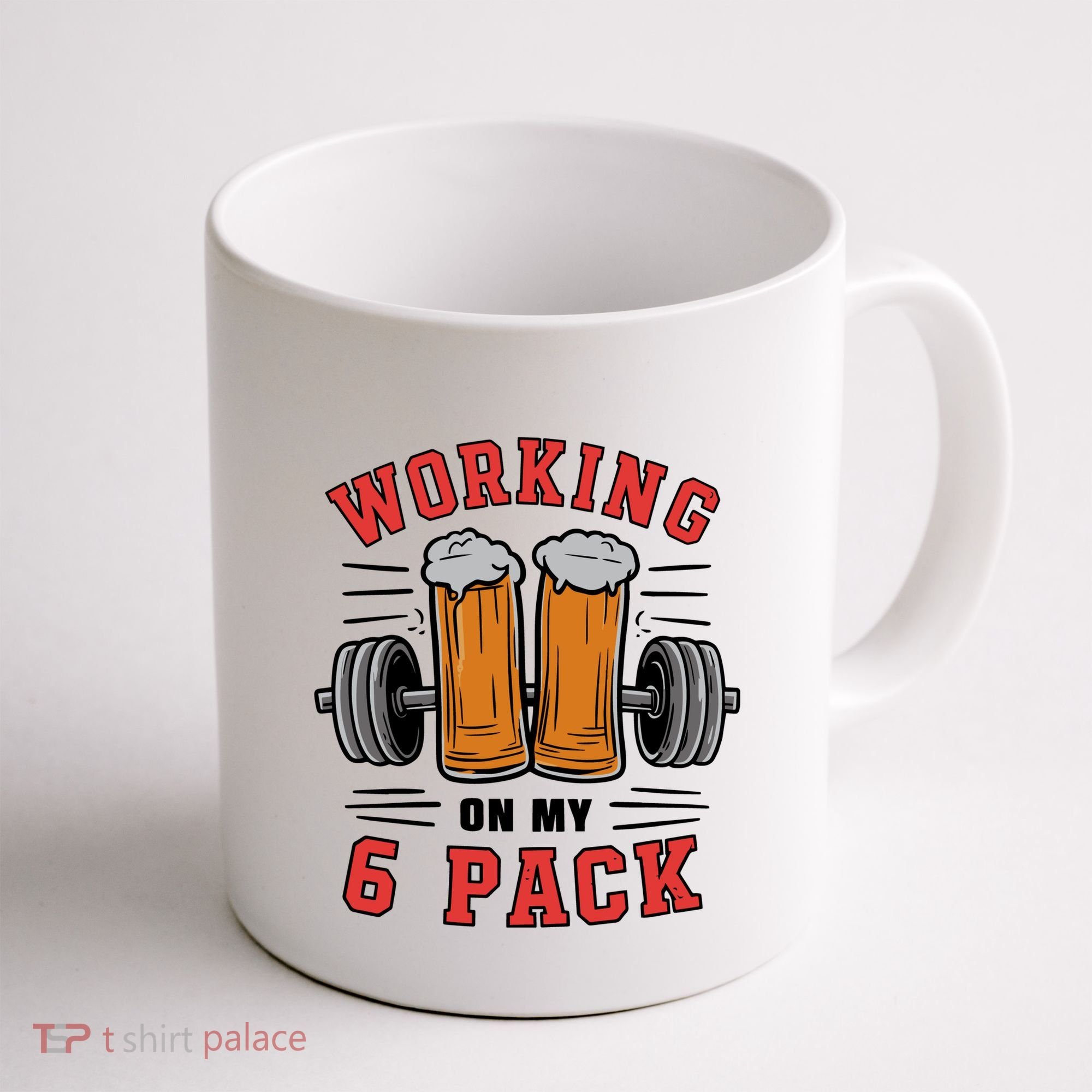 Working On My 6 Pack Beer Dad Funny Gymmer Coffee Mug