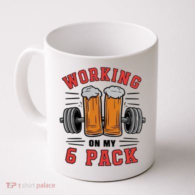 Working On My 6 Pack Beer Dad Funny Gymmer Coffee Mug