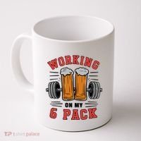 Working On My 6 Pack Beer Dad Funny Gymmer Coffee Mug thumb 0