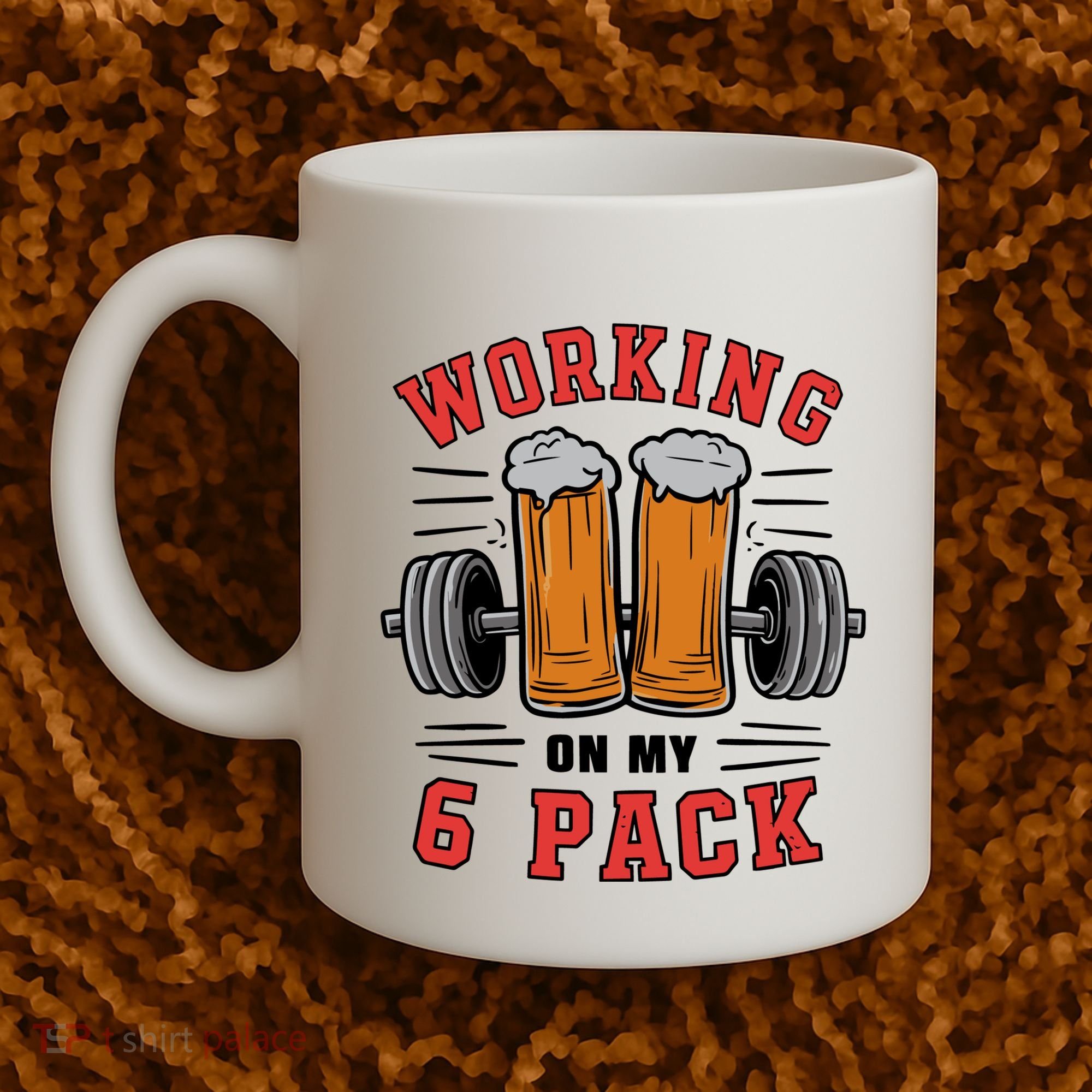 Working On My 6 Pack Beer Dad Funny Gymmer Coffee Mug