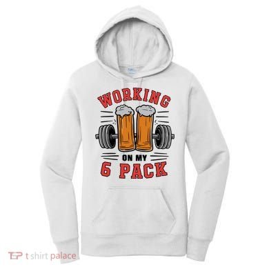 Working On My 6 Pack Beer Dad Funny Gymmer Women's Hoodie