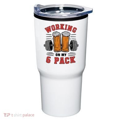 Working On My 6 Pack Beer Dad Funny Gymmer Tumbler