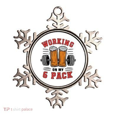 Working On My 6 Pack Beer Dad Funny Gymmer Ornament