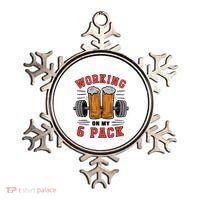 Working On My 6 Pack Beer Dad Funny Gymmer Ornament thumb 0