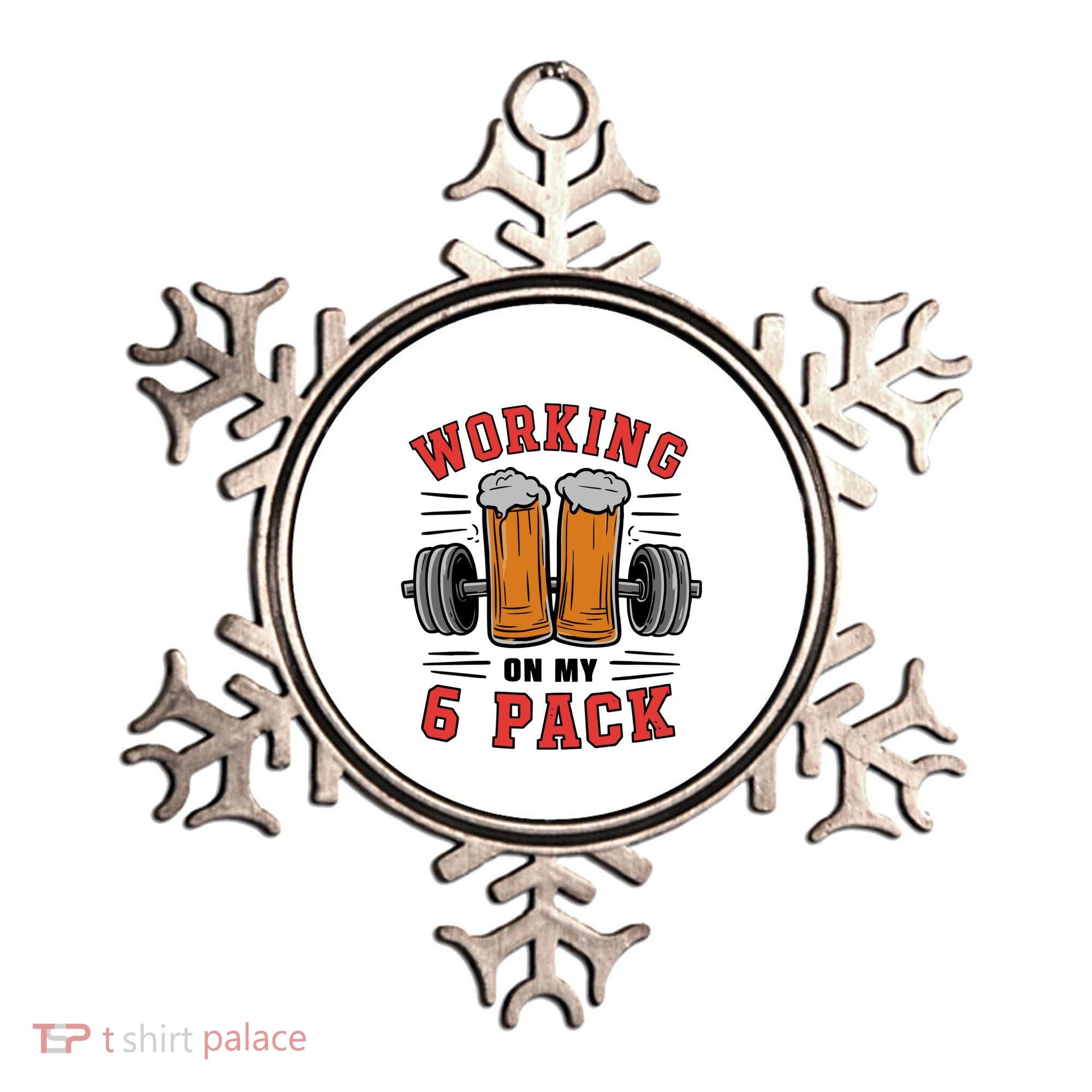 Working On My 6 Pack Beer Dad Funny Gymmer Ornament