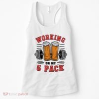 Working On My 6 Pack Beer Dad Funny Gymmer Women's Tank Top thumb 0