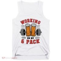 Working On My 6 Pack Beer Dad Funny Gymmer Tank Top thumb 0