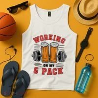 Working On My 6 Pack Beer Dad Funny Gymmer Tank Top thumb 4