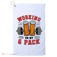 Working On My 6 Pack Beer Dad Funny Gymmer Golf Towel thumb 0
