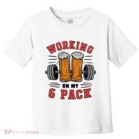 Working On My 6 Pack Beer Dad Funny Gymmer Toddler T-Shirt thumb 0