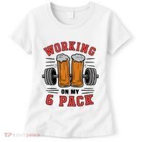 Working On My 6 Pack Beer Dad Funny Gymmer Women's T-Shirt thumb 0