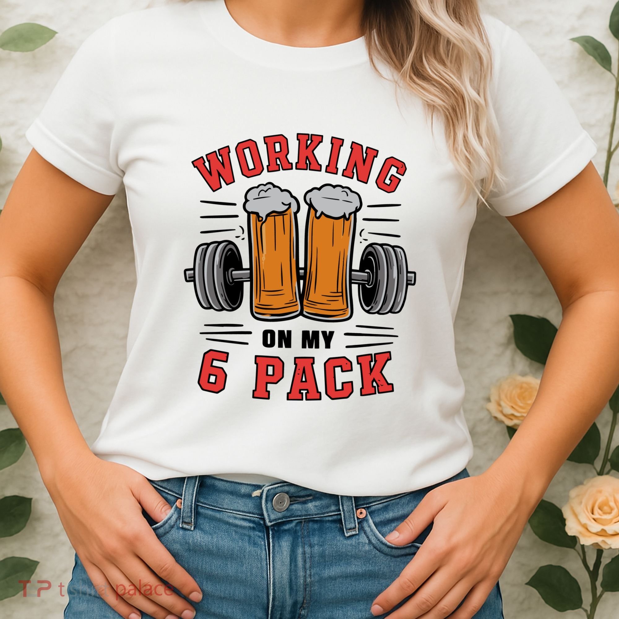 Working On My 6 Pack Beer Dad Funny Gymmer Women's T-Shirt