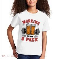 Working On My 6 Pack Beer Dad Funny Gymmer Kids T-Shirt thumb 2