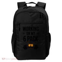 Working On My 6 Pack Beer Dad Funny Gymmer Backpack thumb 0