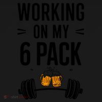 Working On My 6 Pack Beer Dad Funny Gymmer Coaster thumb 2
