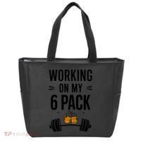 Working On My 6 Pack Beer Dad Funny Gymmer Tote Bag thumb 0