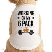 Working On My 6 Pack Beer Dad Funny Gymmer Doggie Tank thumb 0