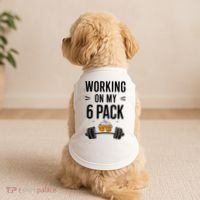 Working On My 6 Pack Beer Dad Funny Gymmer Doggie Tank thumb 2