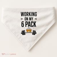 Working On My 6 Pack Beer Dad Funny Gymmer USA-Made Doggie Bandana thumb 0