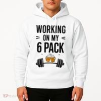Working On My 6 Pack Beer Dad Funny Gymmer Hoodie thumb 2