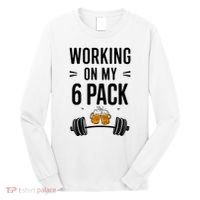 Working On My 6 Pack Beer Dad Funny Gymmer Long Sleeve Shirt thumb 0