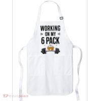 Working On My 6 Pack Beer Dad Funny Gymmer Apron thumb 0