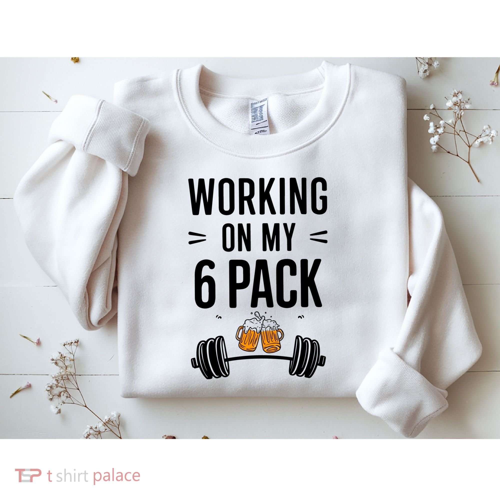 Working On My 6 Pack Beer Dad Funny Gymmer Sweatshirt