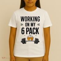 Working On My 6 Pack Beer Dad Funny Gymmer T-Shirt thumb 4