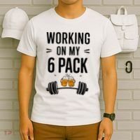 Working On My 6 Pack Beer Dad Funny Gymmer T-Shirt thumb 6