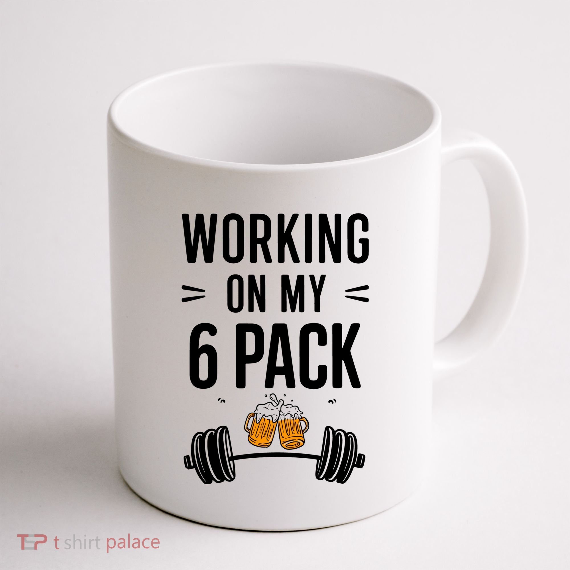 Working On My 6 Pack Beer Dad Funny Gymmer Coffee Mug