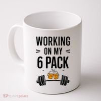 Working On My 6 Pack Beer Dad Funny Gymmer Coffee Mug thumb 0
