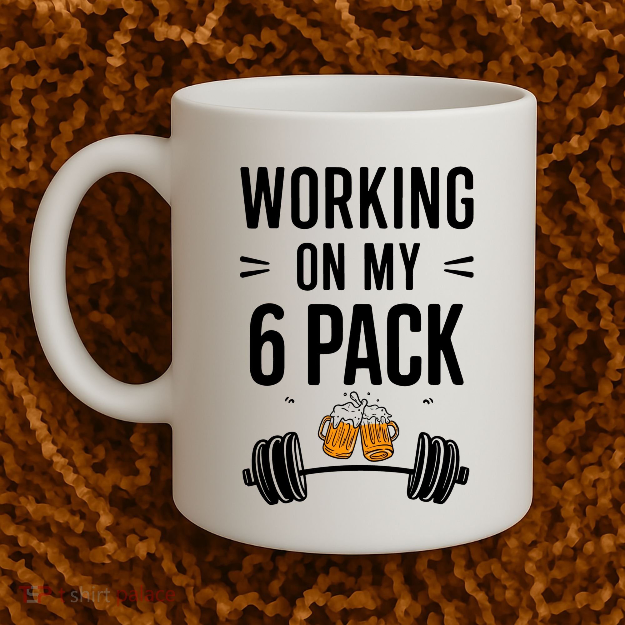Working On My 6 Pack Beer Dad Funny Gymmer Coffee Mug